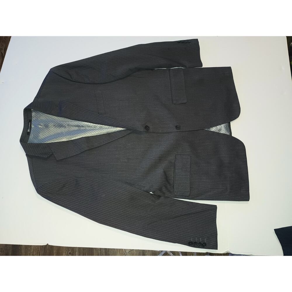 BACHRACH Men's Charcoal Grey Pinstripe 100% Wool Suit Jacket 42R M004